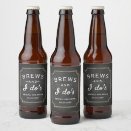 Brews und ich tun's Chalkboard Hochzeit Bierflaschenetikett