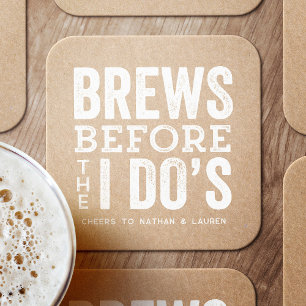 Brews vor der Hochzeit Rechteckiger Pappuntersetzer