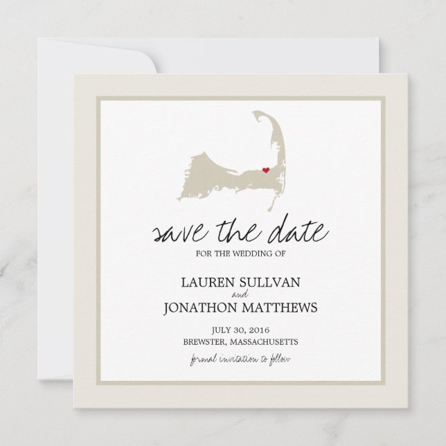 Brewster Cape Cod Wedding Save the Date (Vorderseite)