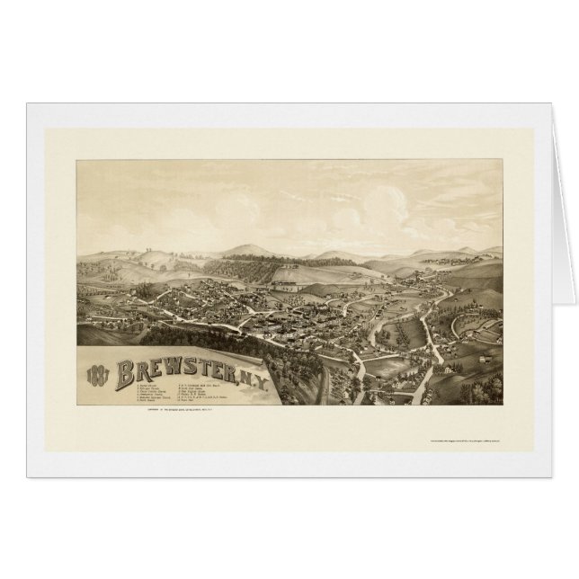 Brewster, carte panoramique de NY - 1887 (Devant horizontal)