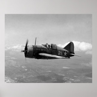 Brewster F2A Buffalo Poster