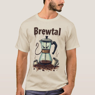 Brewtal Coffee Pot Krieger | Lustiges Kaffeeshirt T-Shirt