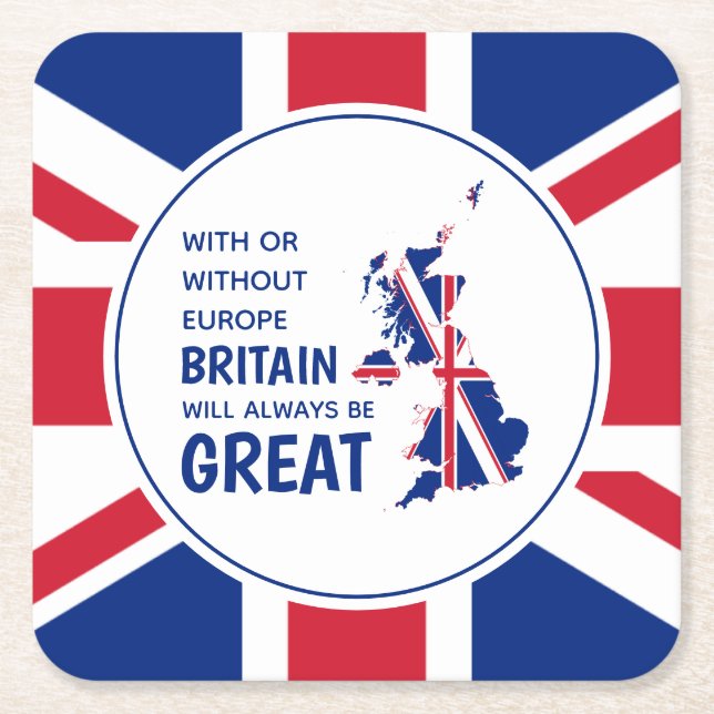 BREXIT Britain Always Great Patriotic Union Jack Rechteckiger Pappuntersetzer (Vorderseite)
