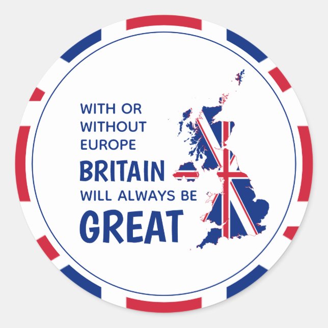 BREXIT Britain Always Great Patriotic Union Jack Runder Aufkleber (Vorderseite)