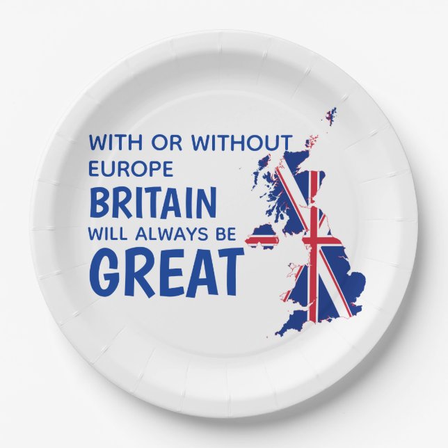 BREXIT GROSSBRITANNIEN EUROPA PAPPTELLER (Vorderseite)