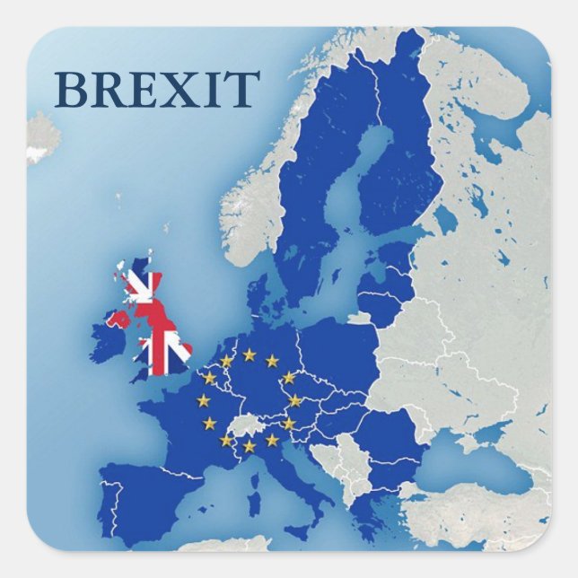 BREXIT QUADRATISCHER AUFKLEBER (Vorderseite)