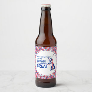 BREXIT Union Jack BRITAIN IMMER GROSS Bierflaschenetikett