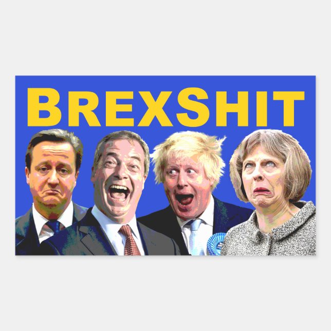 BREXSHIT, witzige Botschaft gegen den Brexit: Rechteckiger Aufkleber (Vorderseite)