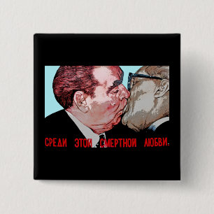 Brezhnev- u. Honecker-Kuss, Ostseiten-Galerie, Button
