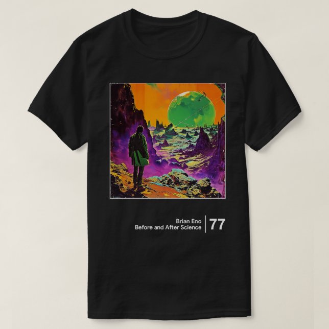 Brian Eno Minimalistisch Graphic Artwork Design T-Shirt (Design vorne)