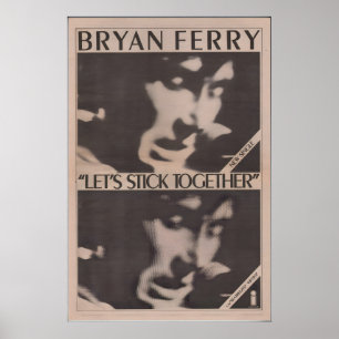 BRIAN FERRY Poster - 1976 orig. NME - Lets Stick