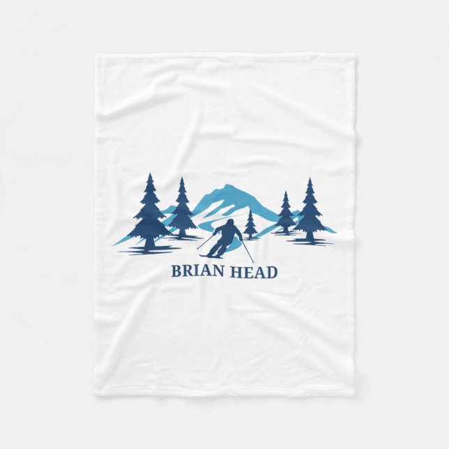 Brian Head Utah Ski Resort Skiing Skier _1 Fleecedecke (Vorderseite)