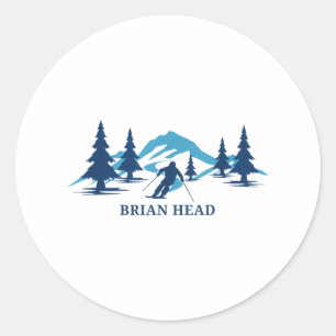 Brian Head Utah Ski Resort Skiing Skier _1 Runder Aufkleber