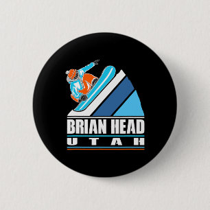 Brian Head Utah - Vintager Snowboarder Button
