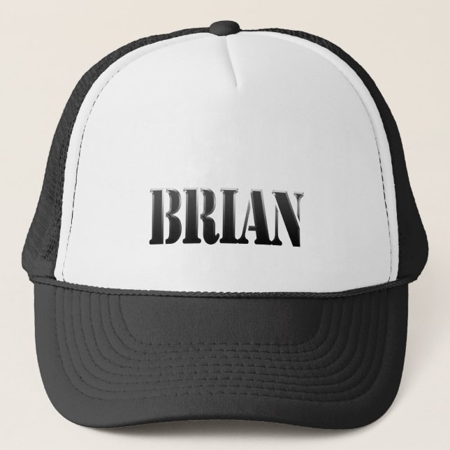 BRIAN Name Markenbezeichnung Personalisierter Gesc Truckerkappe (Vorderseite)