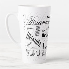 Brianna Benutzername Schwarz Weiß Milchtasse