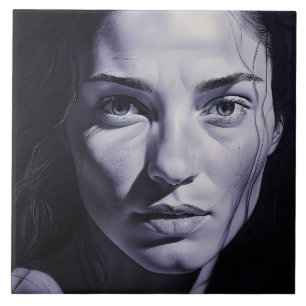 "Brianna Blue" Frauen in Kohle Fliese