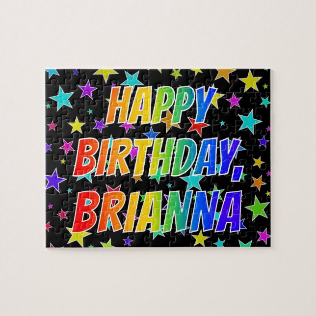 "BRIANNA" Vorname, Spaß "GLÜCKLICHER GEBURTSTAG" (Horizontal)