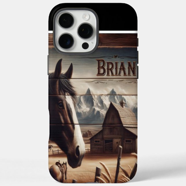 Brian's Farm Horse iPhone 16 Pro Max Hülle (Rückseite)