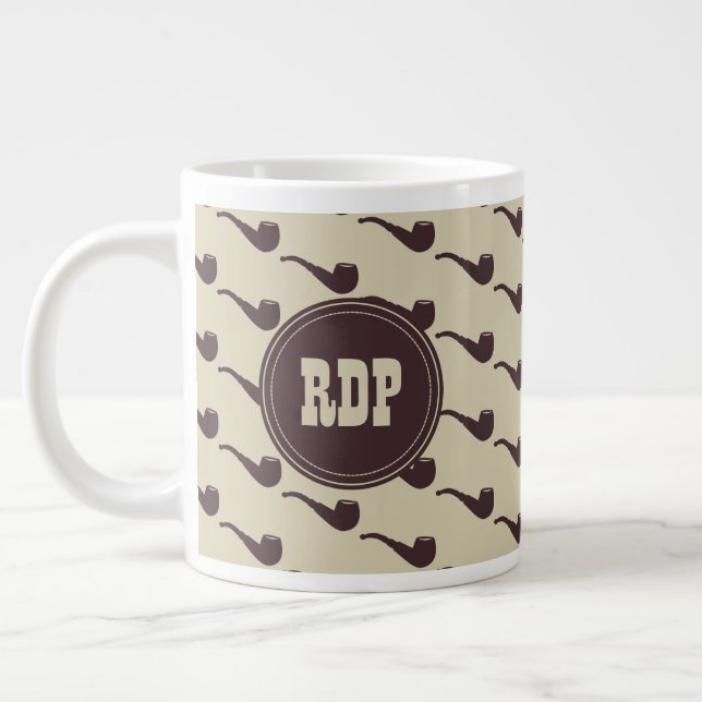 Briar Pipes Custom Initials Pipe Smoker's Jumbo-Tasse (Links)