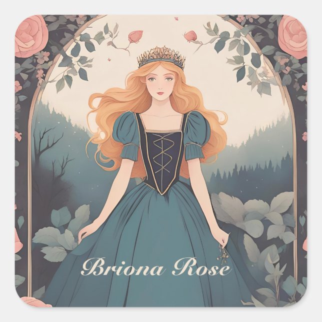 Briar Rose Quadratischer Aufkleber (Vorderseite)