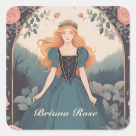 Briar Rose Quadratischer Aufkleber