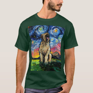 Briard Berger de Brie Starry Night Dog Art von Aja T-Shirt