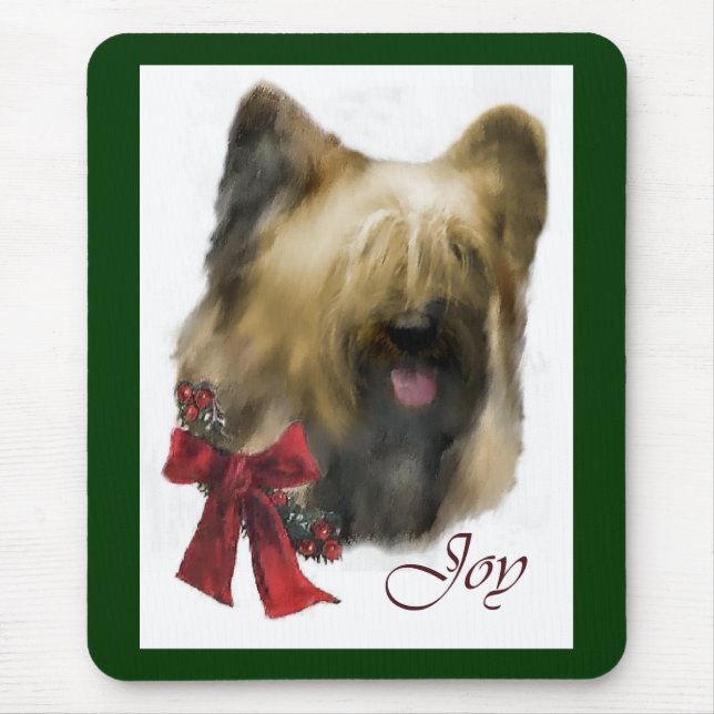 Briard Christmas Geschenke Mousepad (Vorne)