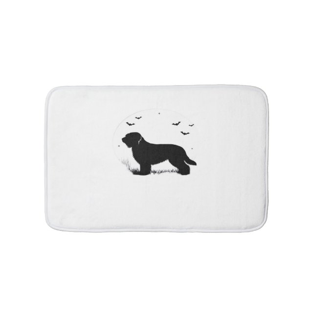 Briard Dog - Halloween Moon Silhouette Oversified  Badematte (Vorderseite)