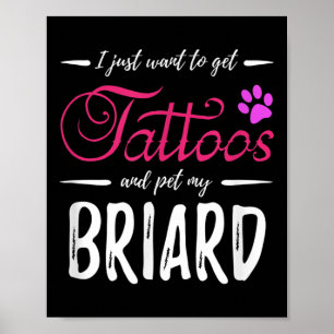 Briard Dog Lover Tattoo Funny Dog Mama Geschenk Id Poster