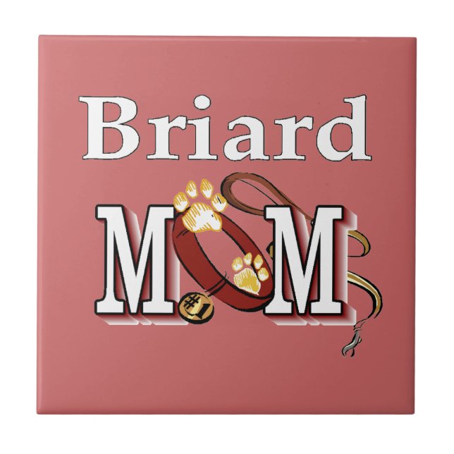 Briard Dog MAMA Fliese (Vorderseite)