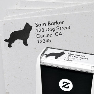 Briard Dog Rasse Silhouette Rücksendeadresse Permastempel