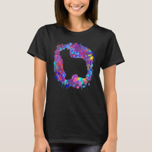 Briard Hund Rosa Wasserfarbe-Splatter-Kunst Liebt T-Shirt