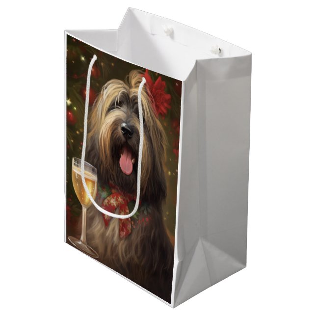 Briard New Year Mittlere Geschenktüte (Vorderseite Schrägansicht)