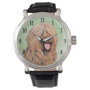 Briard Painting - Niedliche Original Dog Art Armbanduhr
