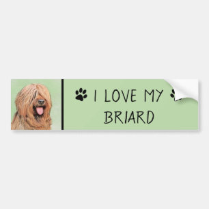 Briard Painting - Niedliche Original Dog Art Autoaufkleber