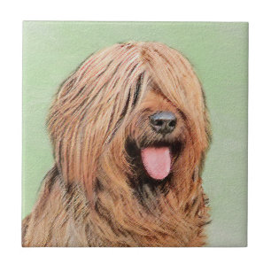 Briard Painting - Niedliche Original Dog Art Fliese