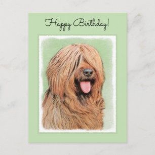 Briard Painting - Niedliche Original Dog Art Postkarte