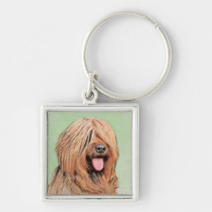 Briard Painting - Niedliche Original Dog Art Schlüsselanhänger