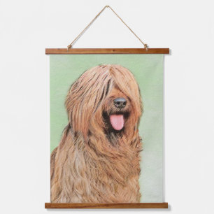Briard Painting - Niedliche Original Dog Art Wandteppich Mit Holzrahmen