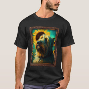 Briard Painting Sonnenblumen Blume Mama Frauen Blu T-Shirt