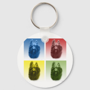 Briard Pop Art Schlüsselanhänger