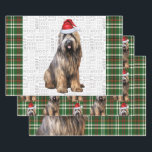 Briard Shepherd Christmas Dog Green Kariert Geschenkpapier Set<br><div class="desc">Ein bezaubernder Briard Shepherd Hund ist mit seiner Weihnachtsmannmütze für die Urlaubssaison bereit. Dieser niedliche Weihnachtshund ist mit einem grünen und roten Urlaub verbunden,  kariert auf diesem Set der Geschenkpackung für den Hundefreund.</div>