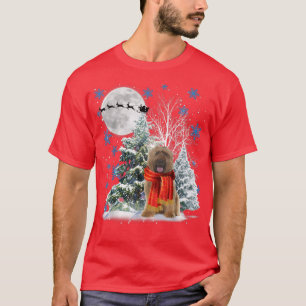Briard Under Moonlight Schnee Weihnachten Pajama T-Shirt
