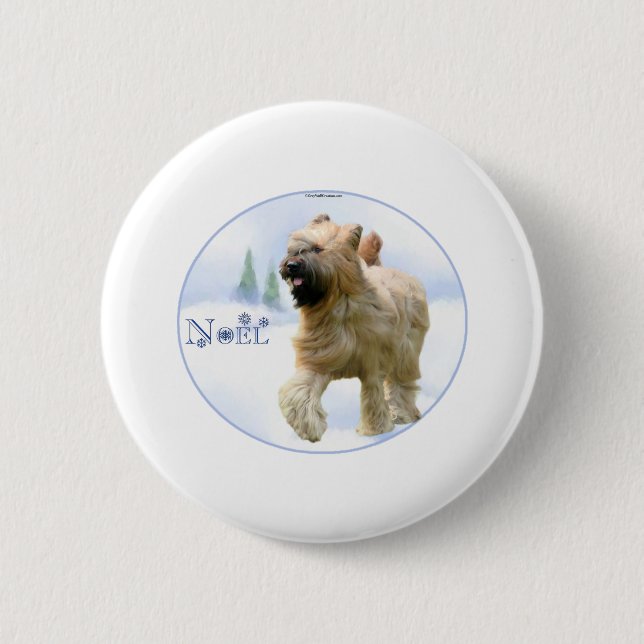 Briard Weihnachten Button (Vorderseite)