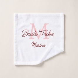 Bribe Stamm Monogramm rotes Brautparty einfache Mi Waschlappen