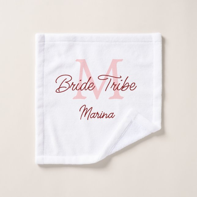 Bribe Stamm Monogramm rotes Brautparty einfache Mi Waschlappen (Waschlappen)