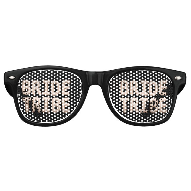 Bribe Tribe Black Rose Gold Junggeselinnen-Abschie Partybrille (Vorderseite)