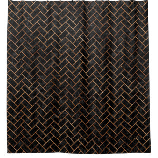 BRICK2 SCHWARZES MARMOR & BROWN STEIN DUSCHVORHANG