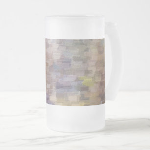 Brick Abstract Winter Fall Frosted Glass Beer Mug